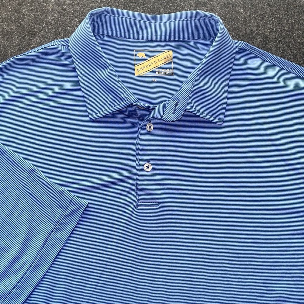 Onward Reserve Reserve Label Blue Stripe Golf Shirt Mens‎ XL
